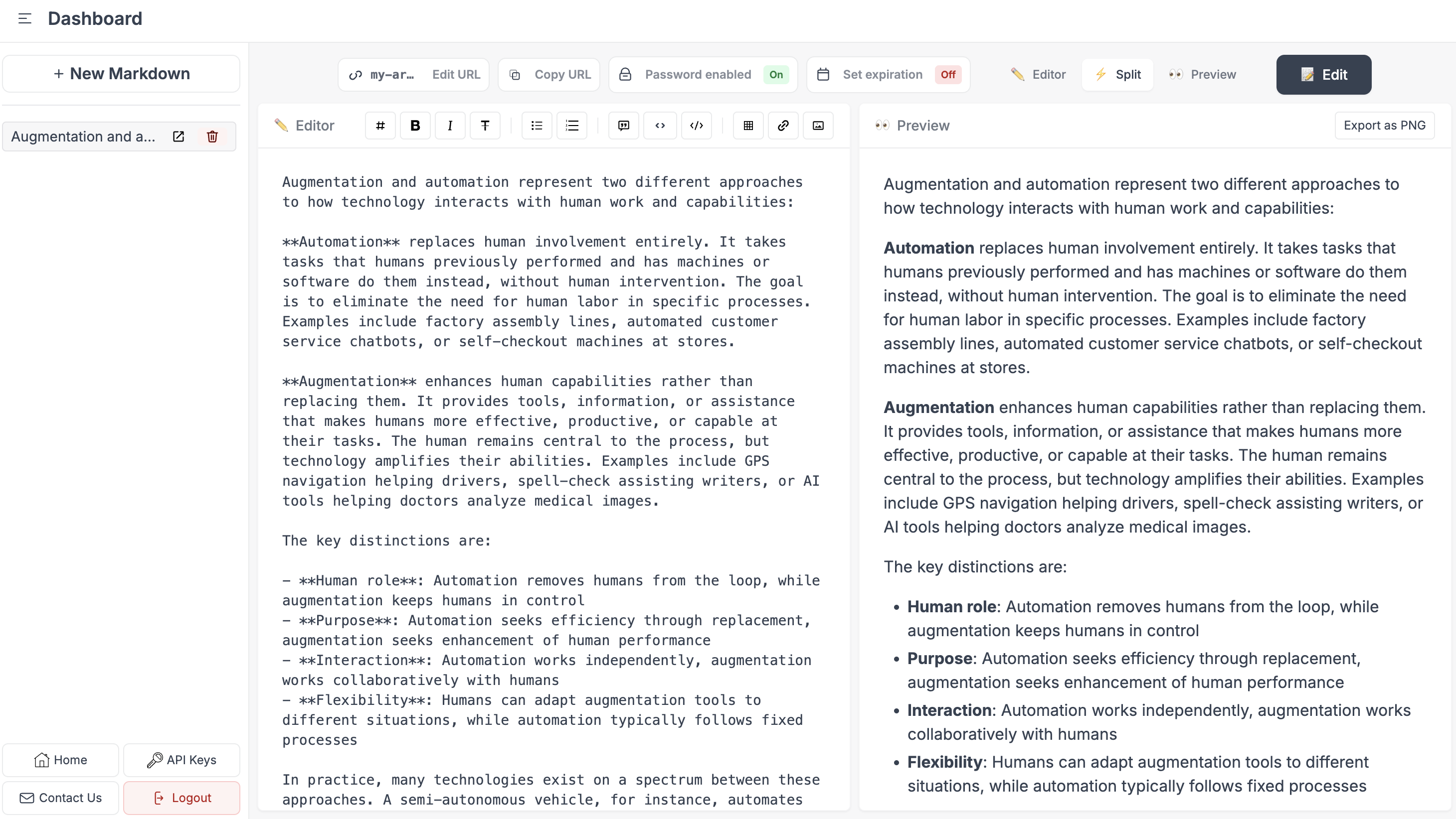 Publish Markdown