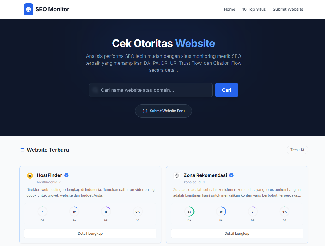 SEO Metrics Monitor
