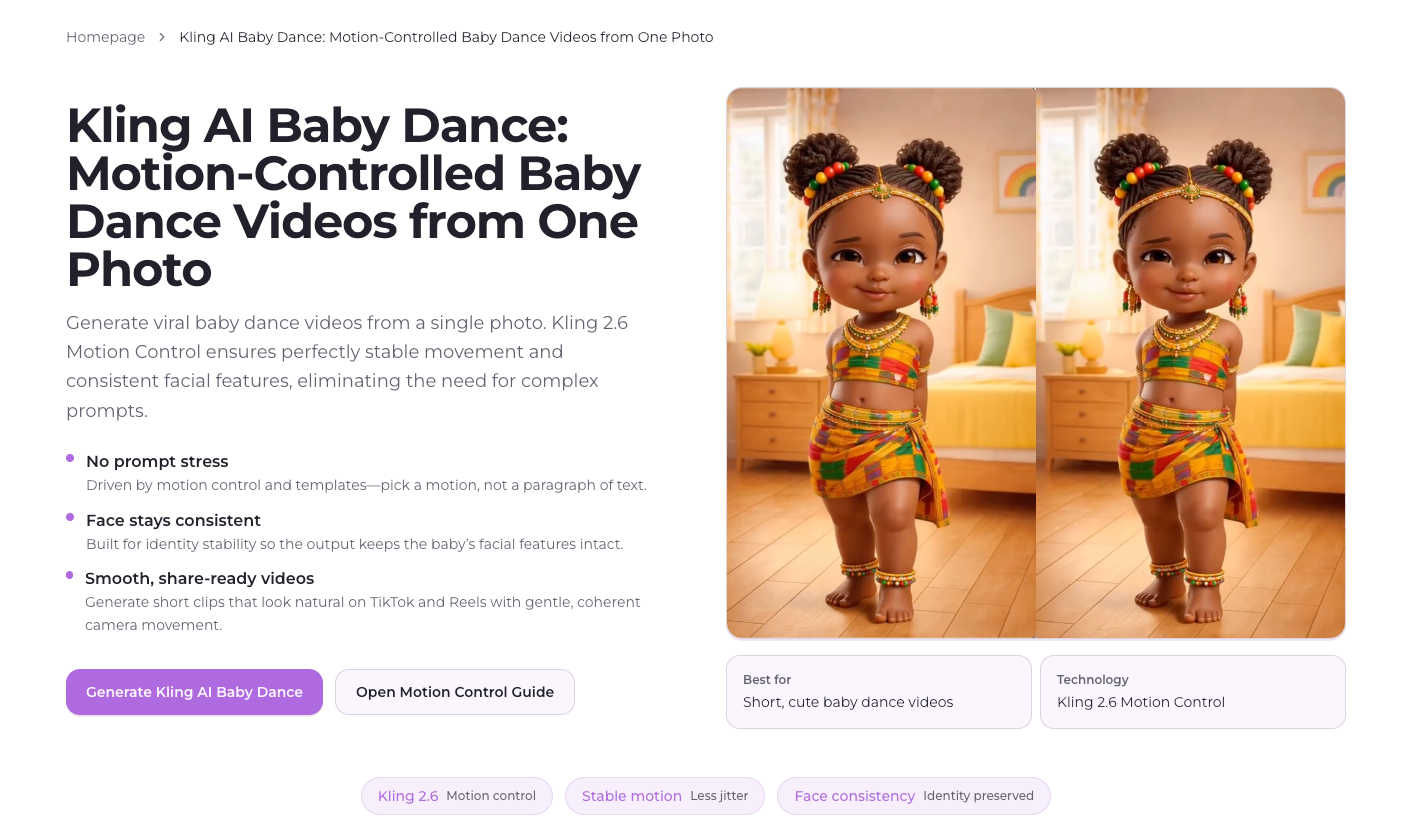 Kling AI Baby Dance