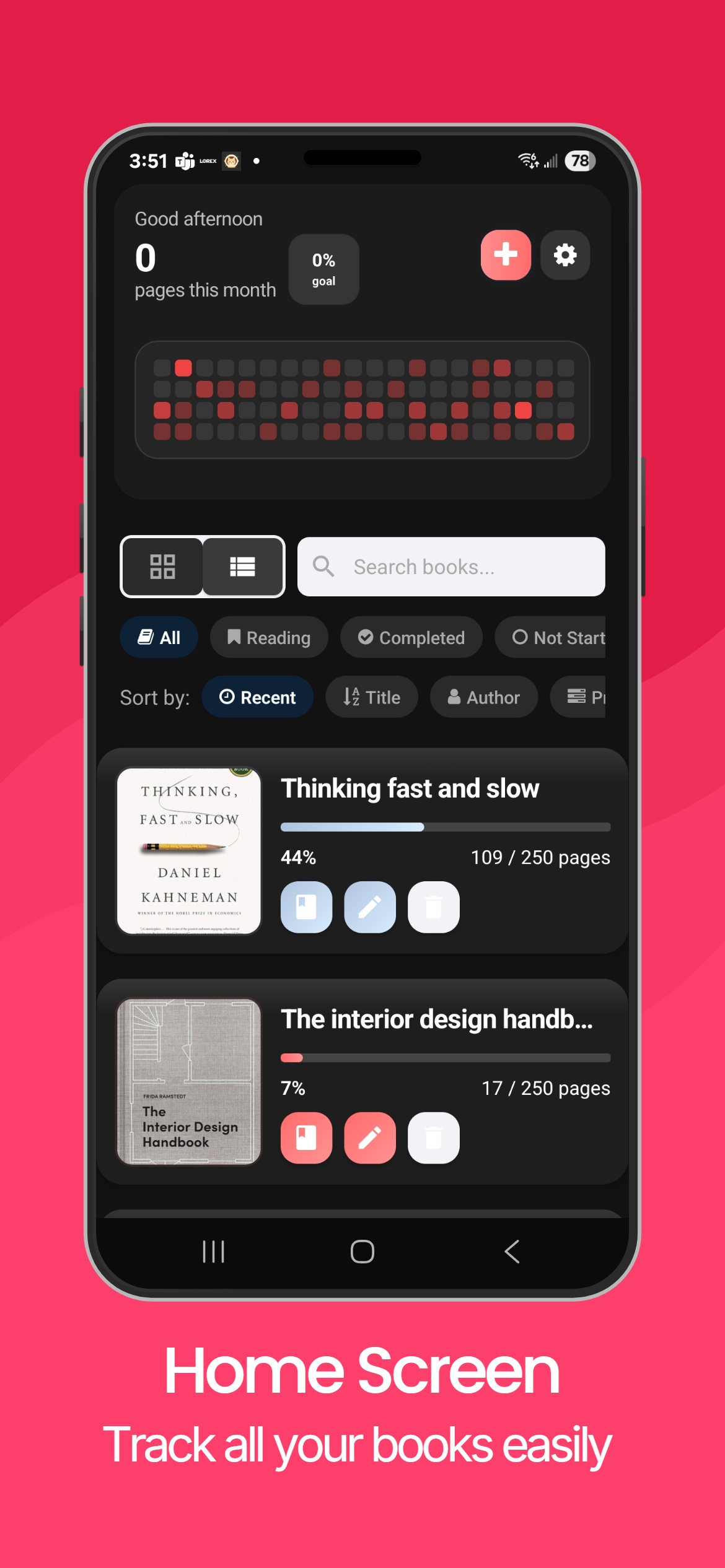 OnePage reading tracker