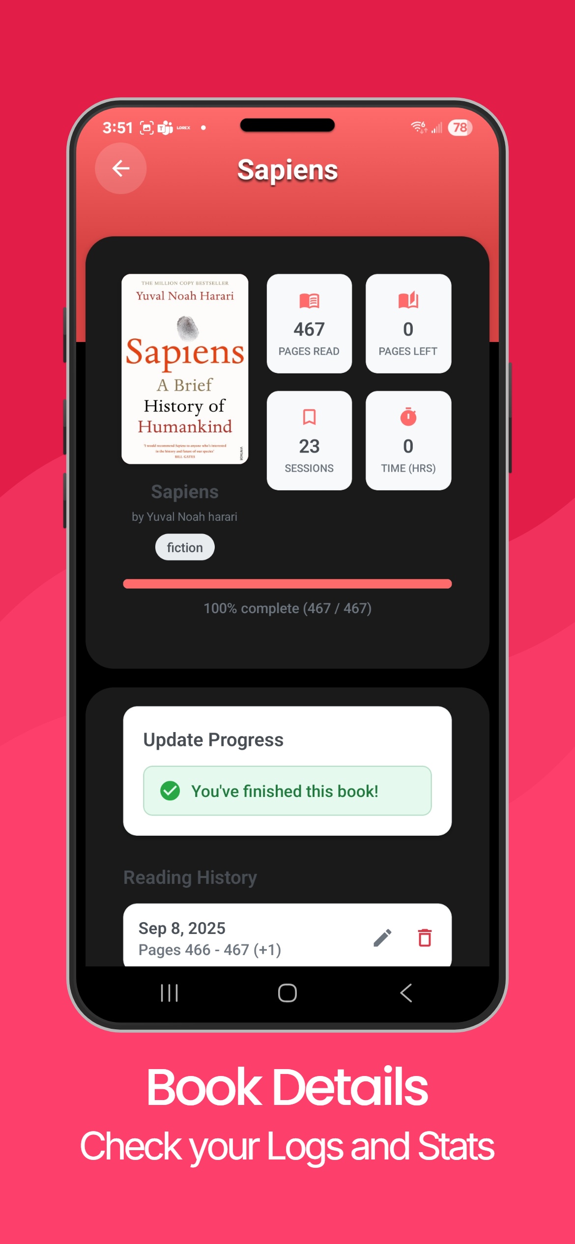 OnePage reading tracker