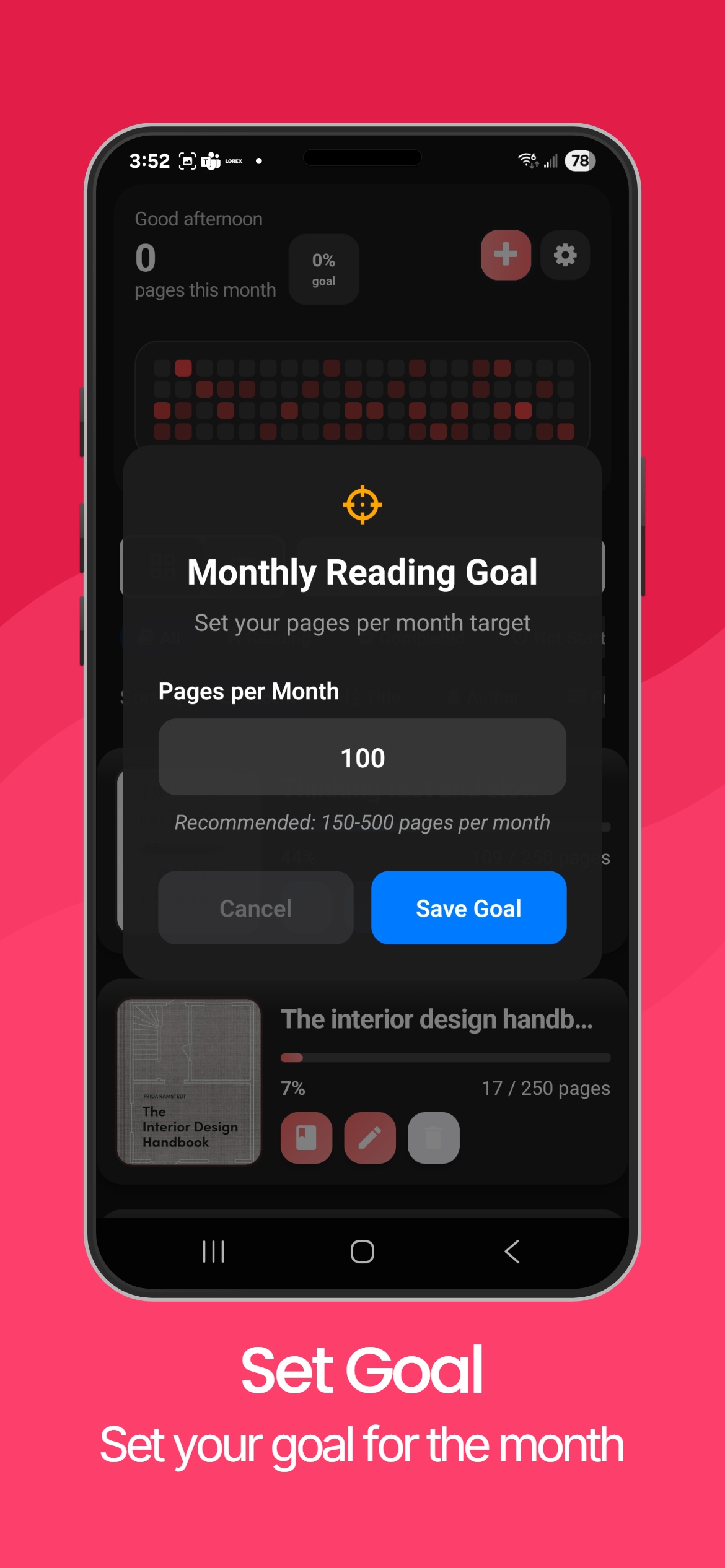 OnePage reading tracker