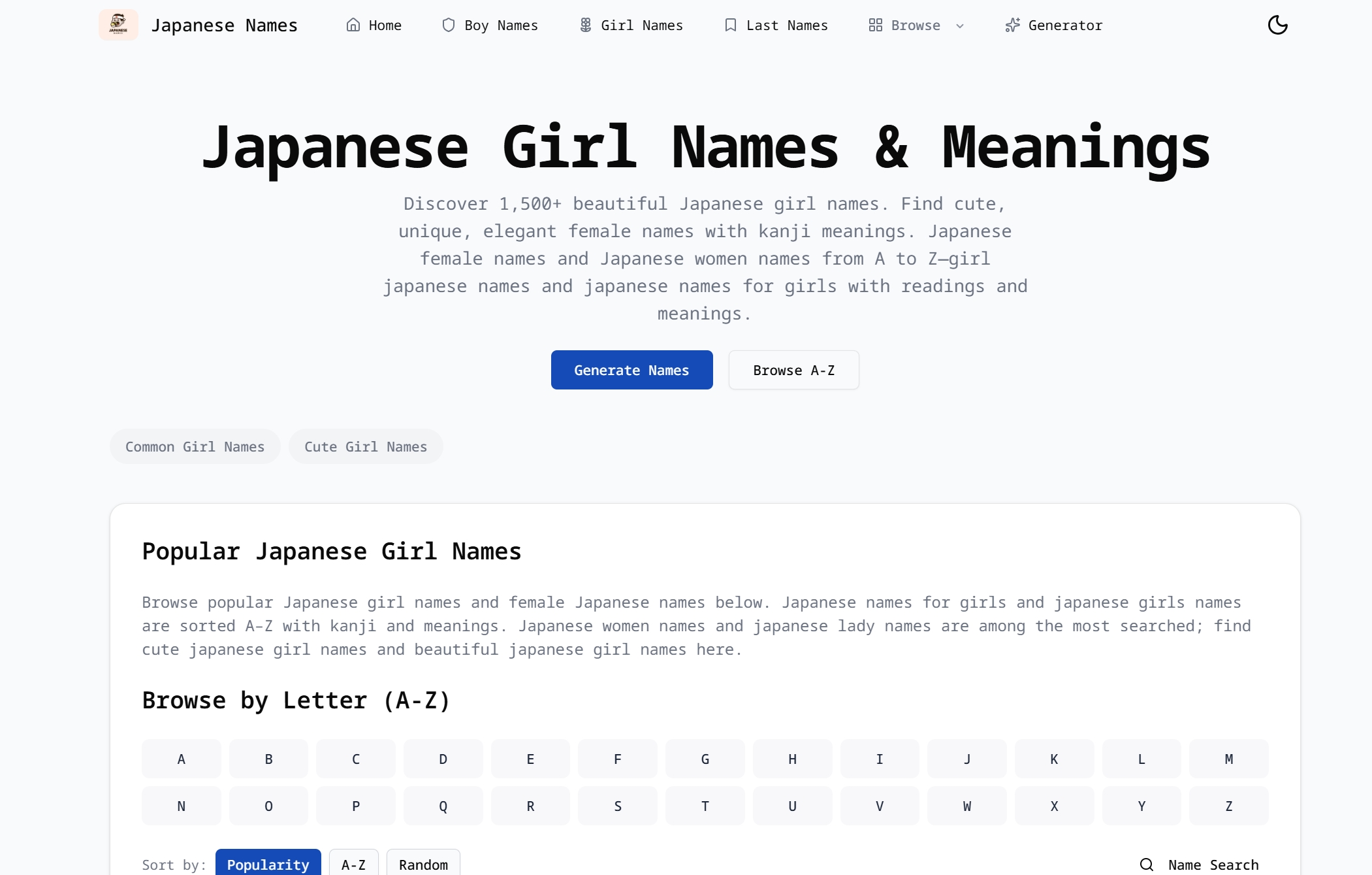 Japanese Name Generator