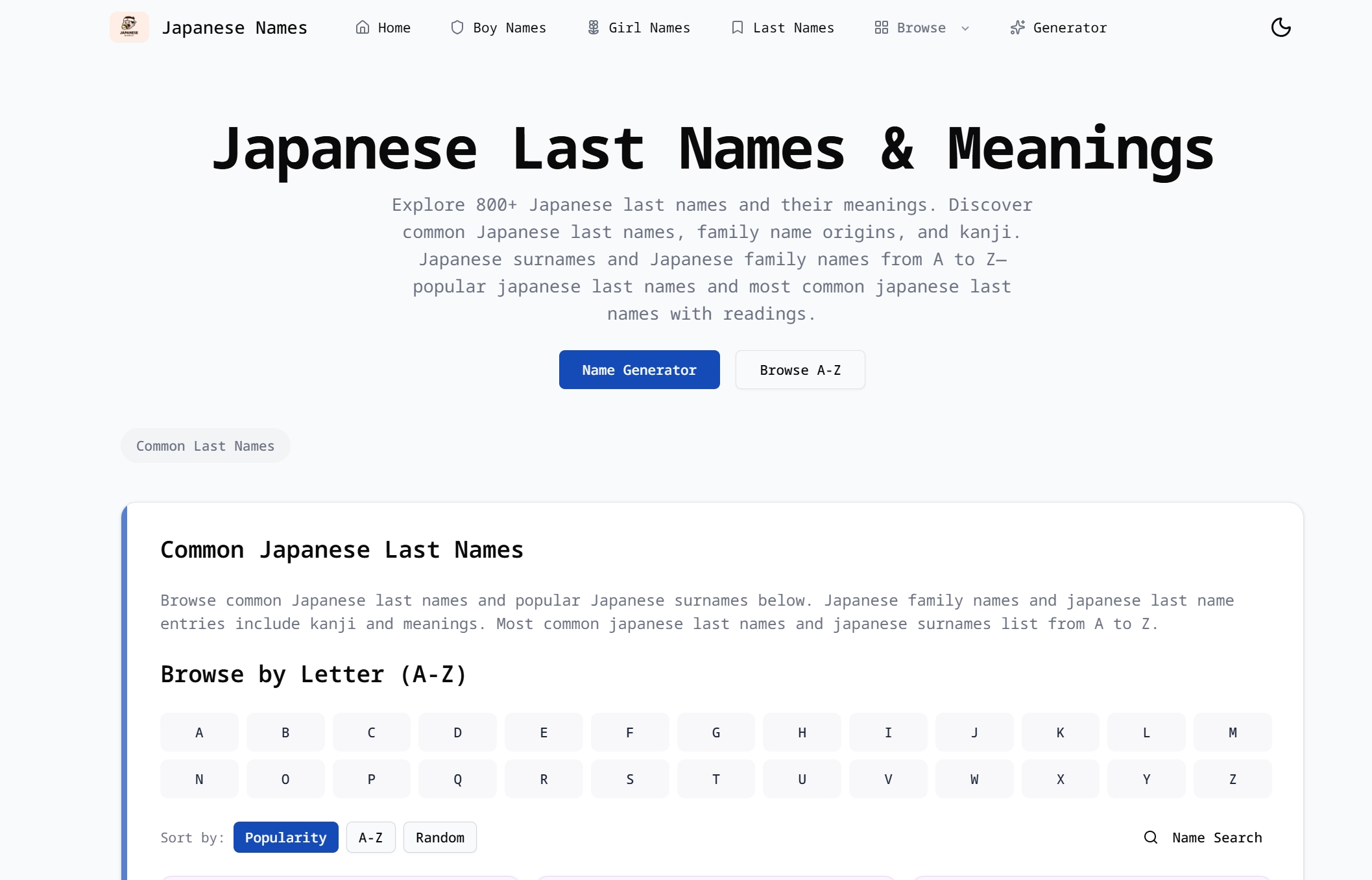 Japanese Name Generator