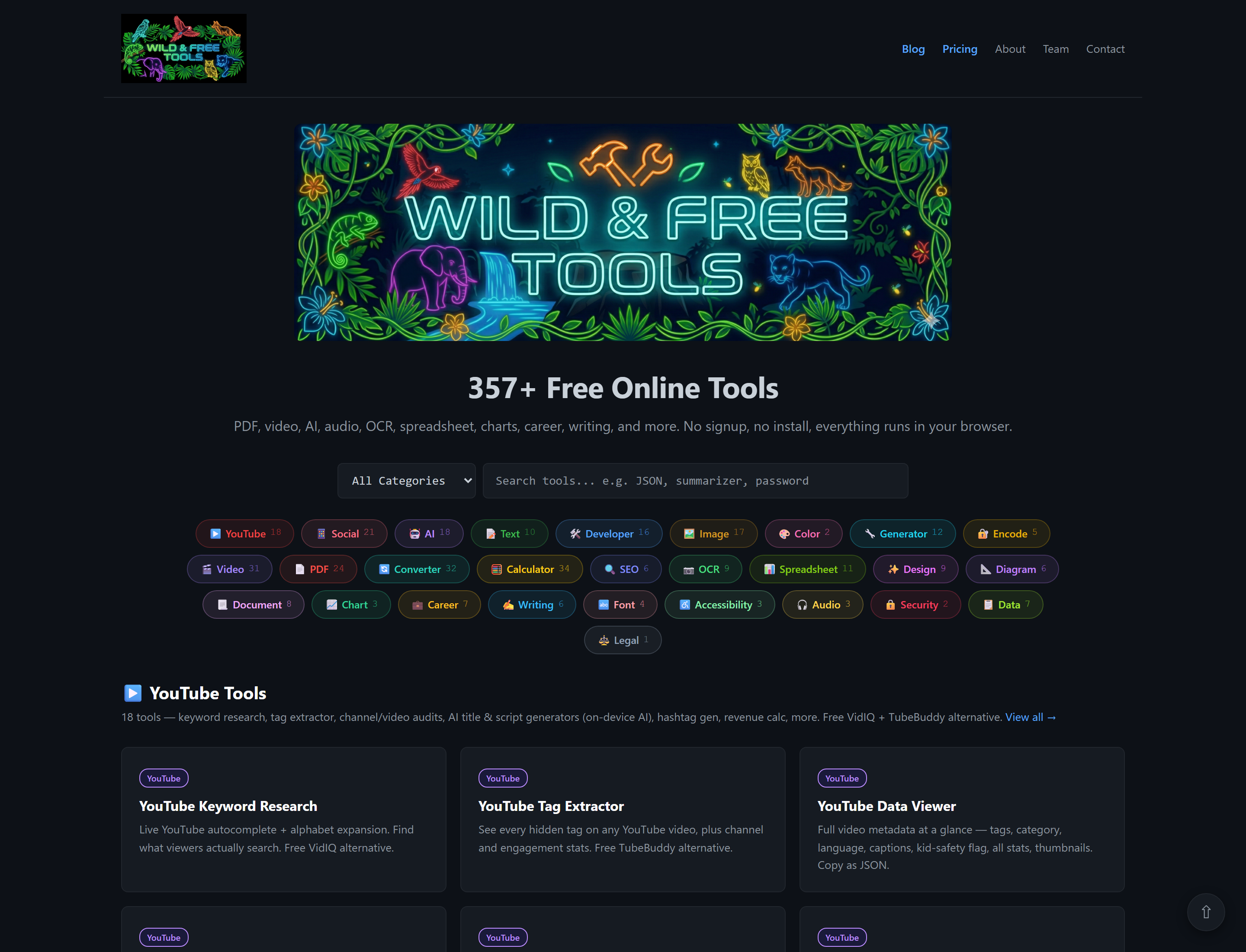 Wild and Free Tools