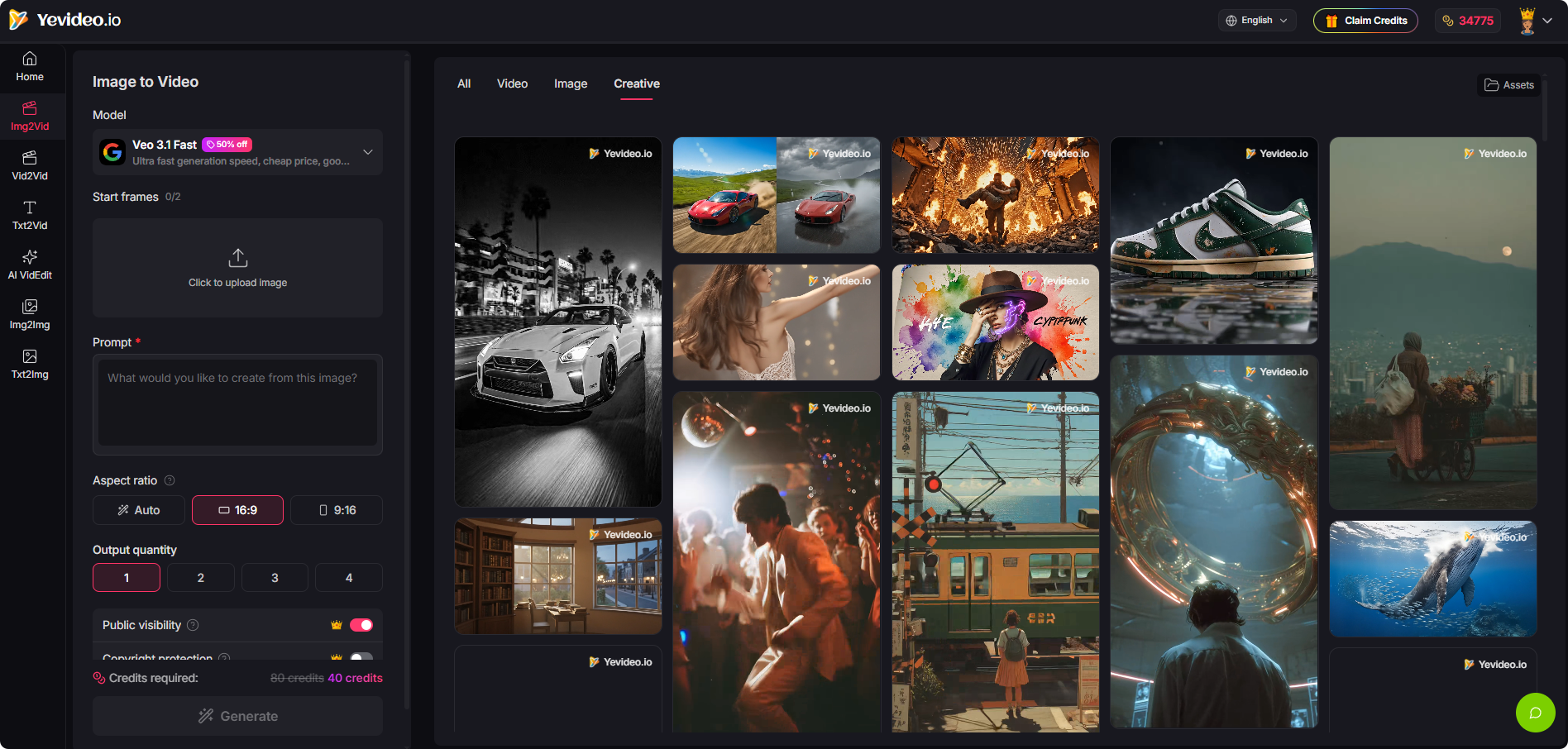 Yevideo - AI Video & Image Creation Platform