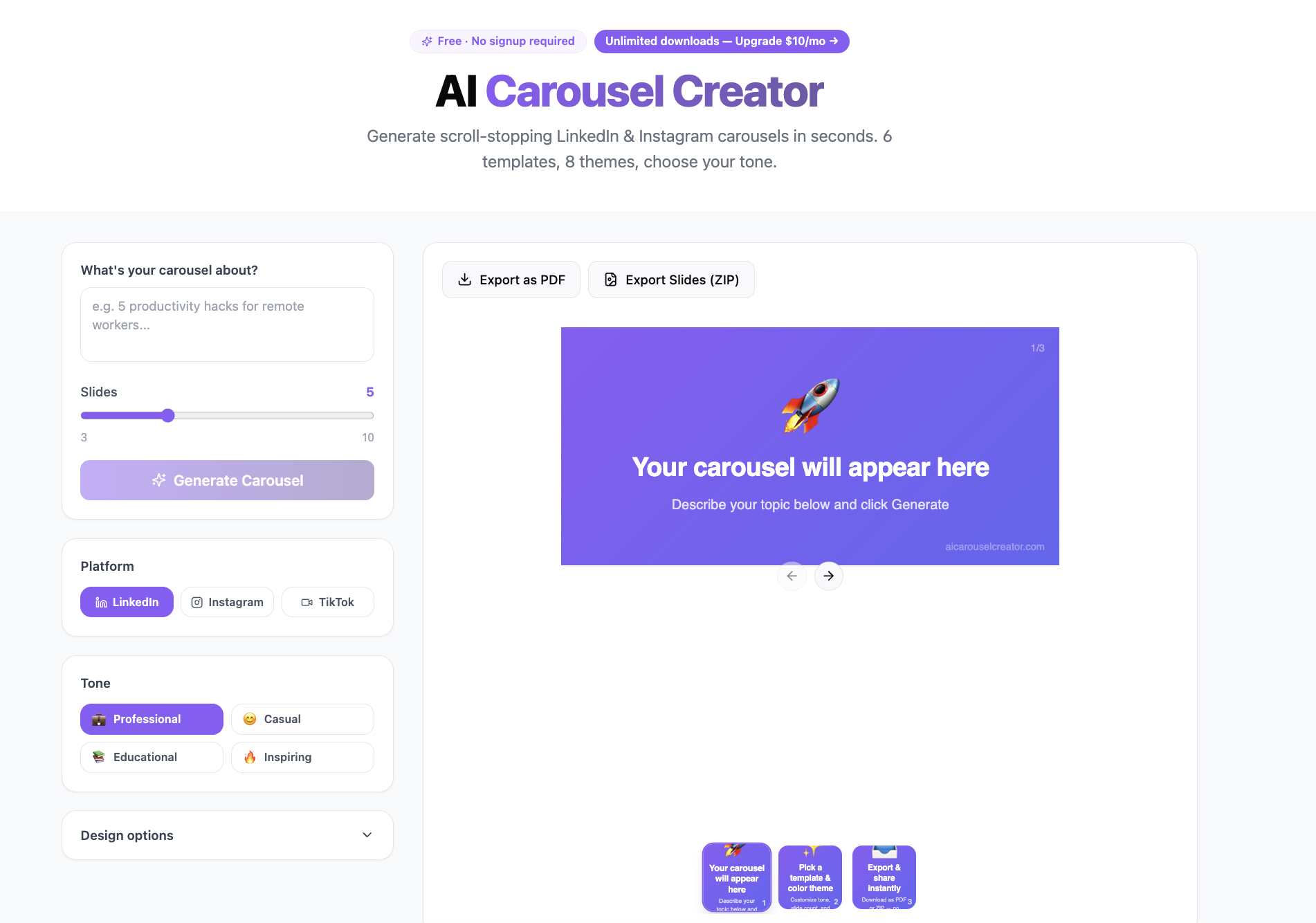 AI Carousel Creator