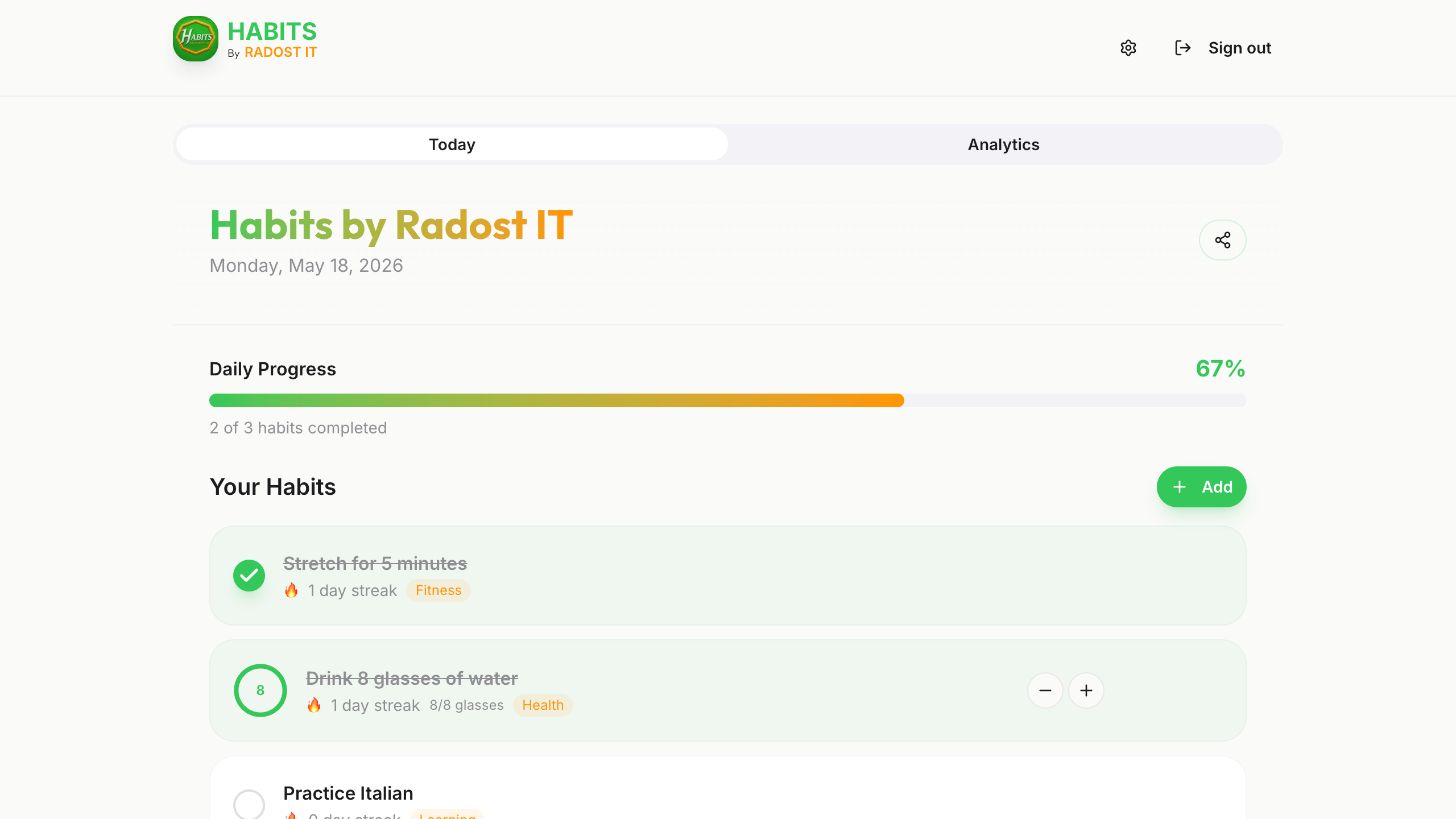 Habits by Radost IT