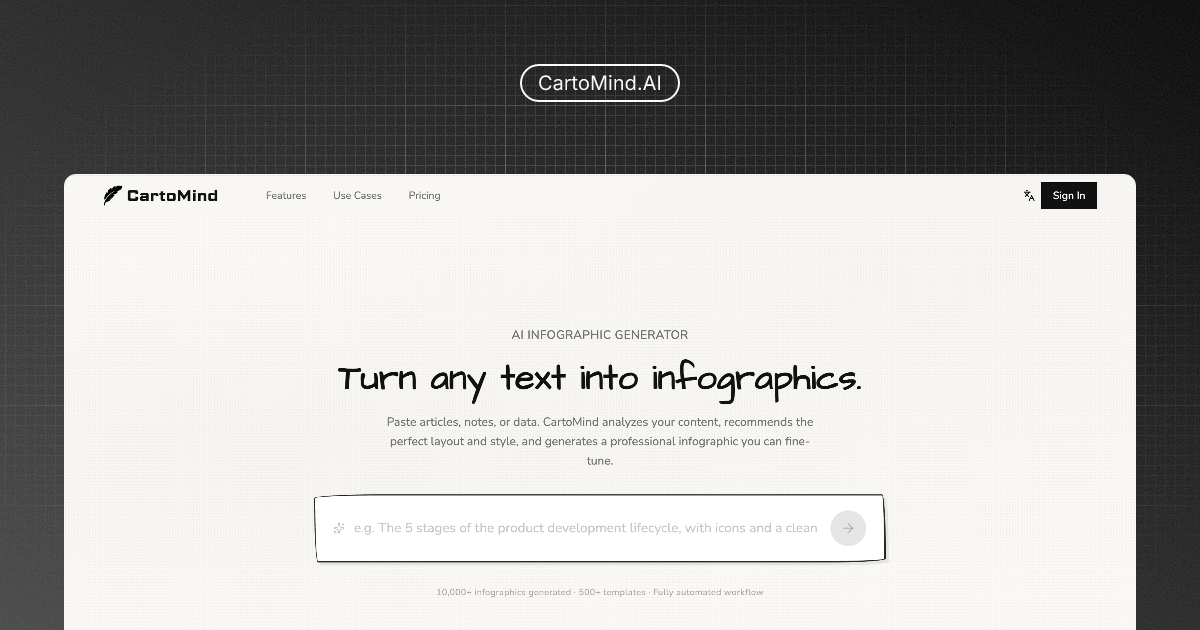 CartoMind AI Infographic Generator preview