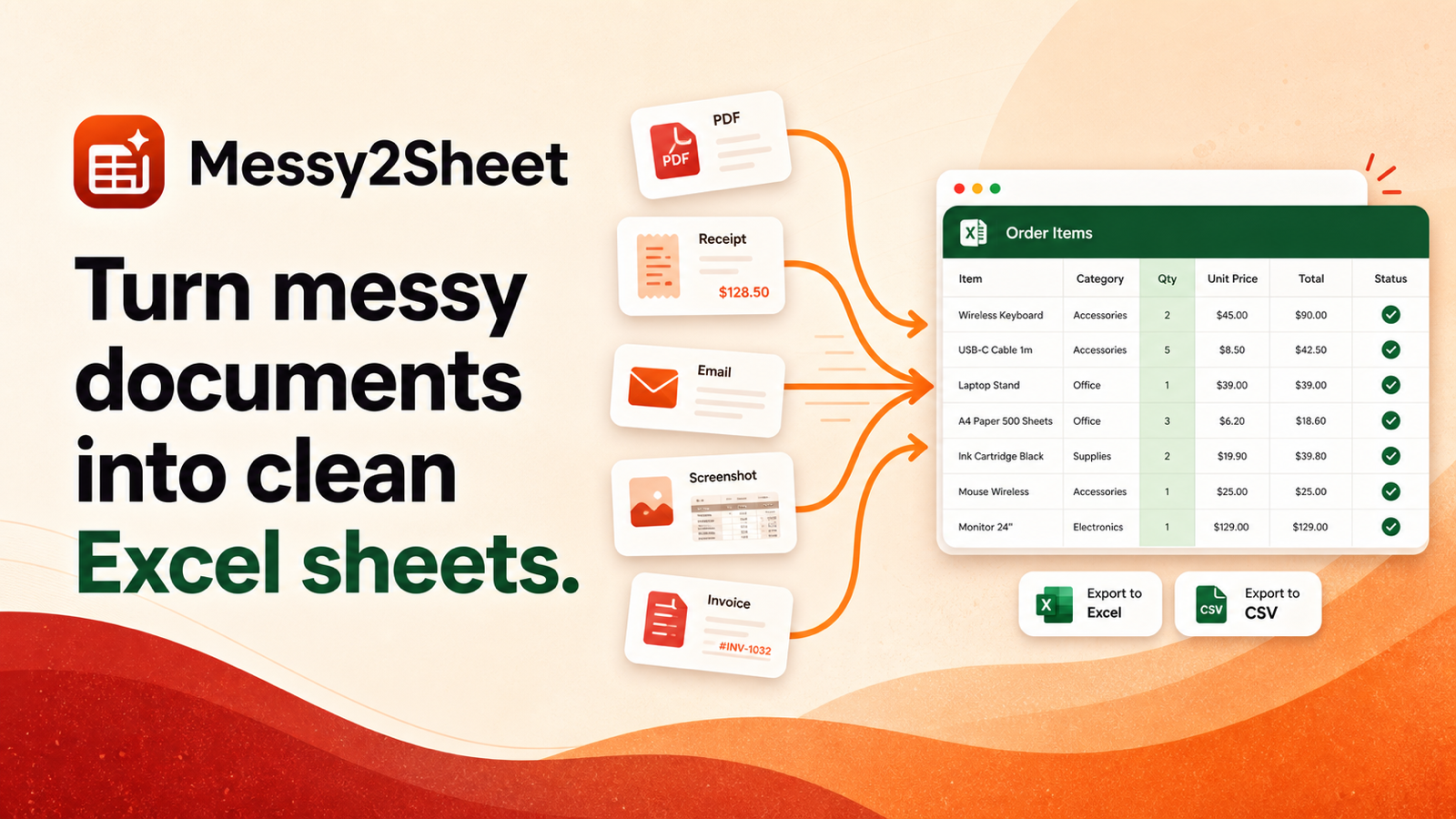 Messy2Sheet